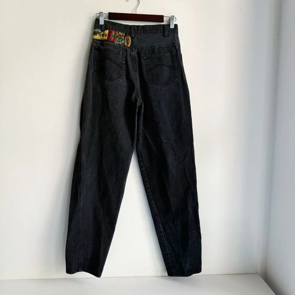 Vintage Pistol Black Wash Relaxed Leg High Wiast Jeans 28"W - Picture 4 of 9
